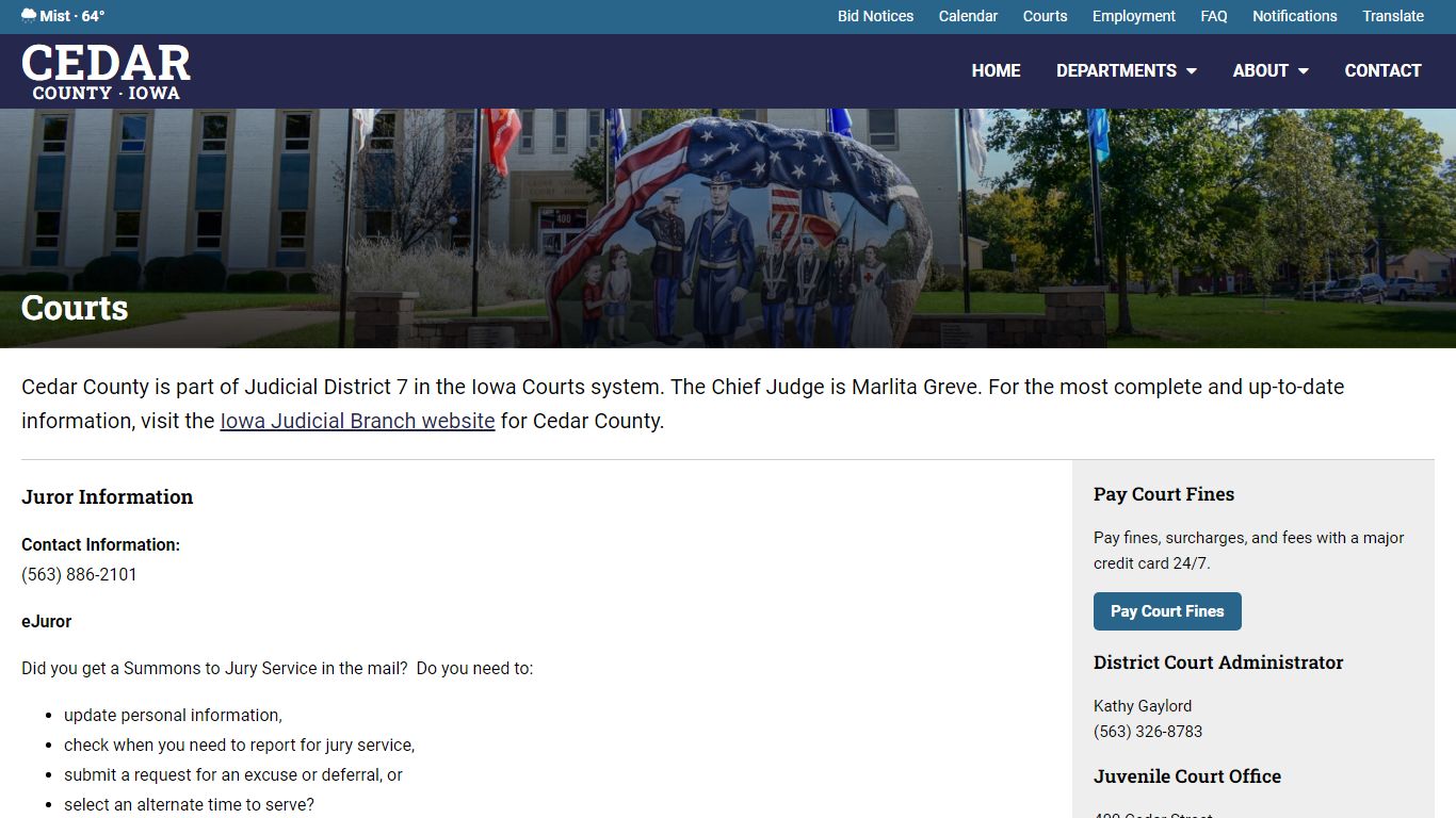 Courts and Juror Information - Cedar County, Iowa